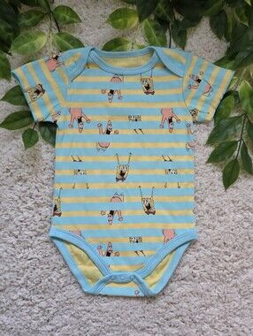 Baby Boy Striped Spongebob Square Pants Onesie (18-24 Months)